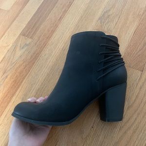 Lace up back booties